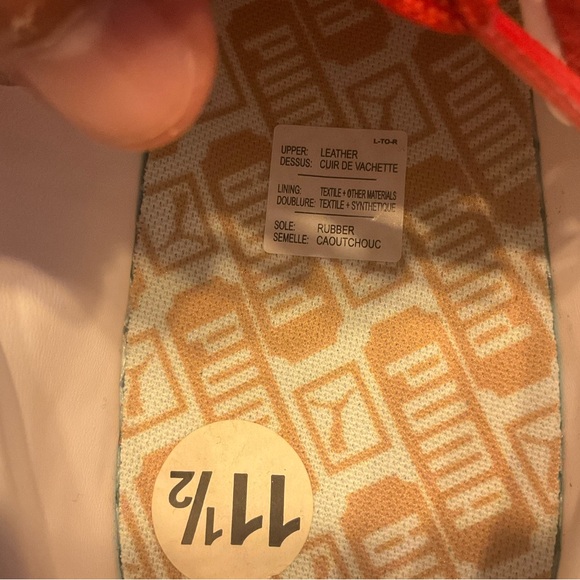 PUMA Red White Suede Classic XXI Leather Shoes 11.5 like New - Picture 15 of 15